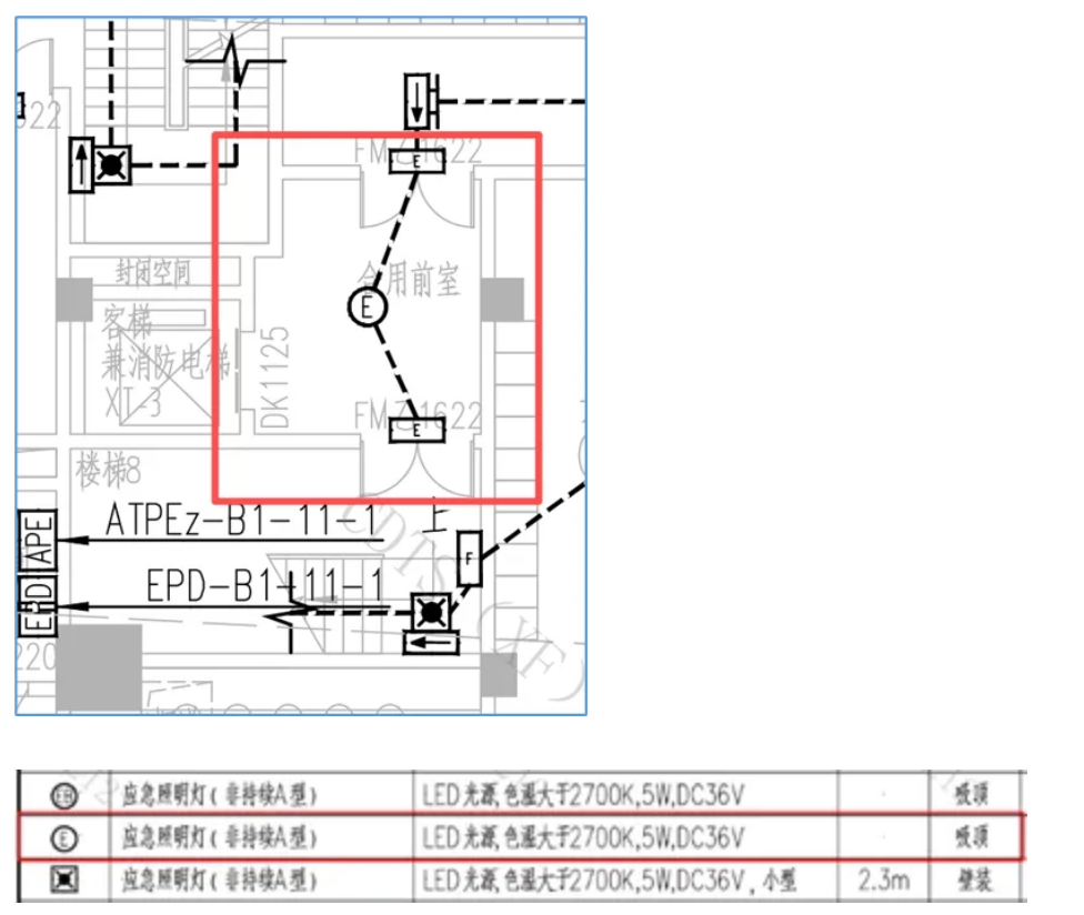 【应急照明】合用前室设一盏5W的疏散照明灯能达到10lx吗？